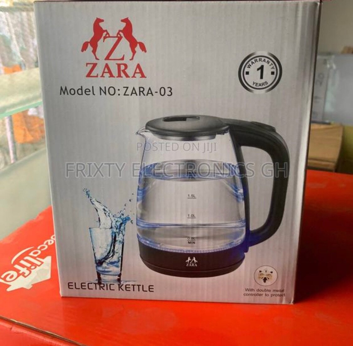 Portable Zara 1.8L Transparent Kettle