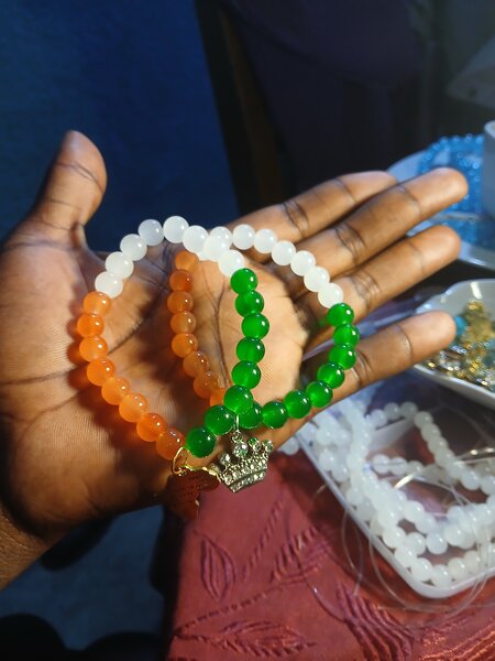 Bracelet perles tricolore