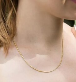 Stainless Steel Snake Style Chain Black/Gold for Men & Women