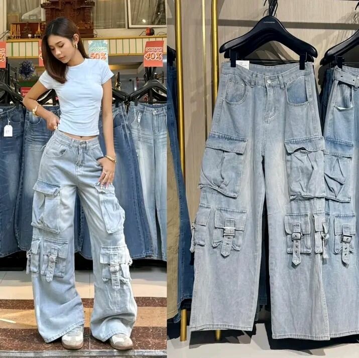 Pantalon cargo style ample