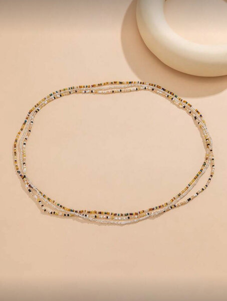 Ceinture perlée multicolore