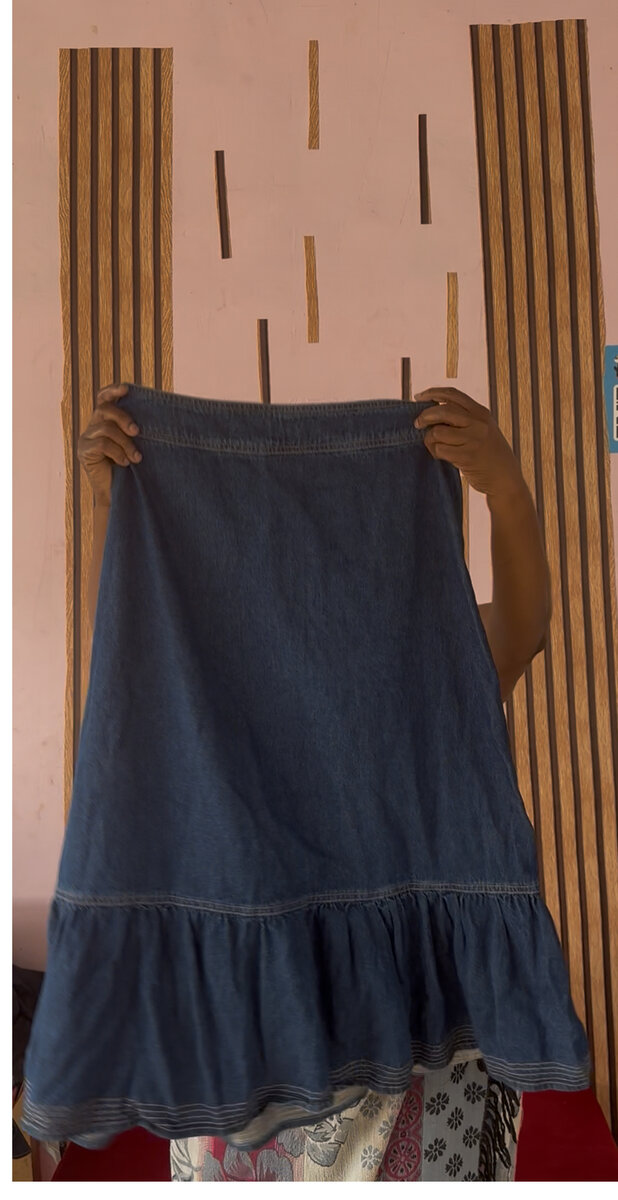 Jupe en jean à volants friperi