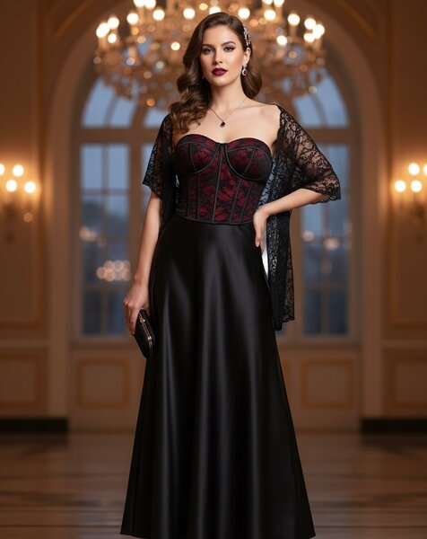 Corset bustier élégant rouge