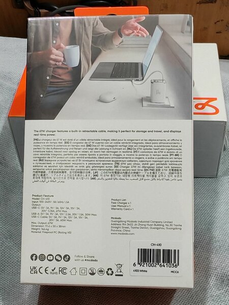 Chargeur GaN 67W Mcdodo