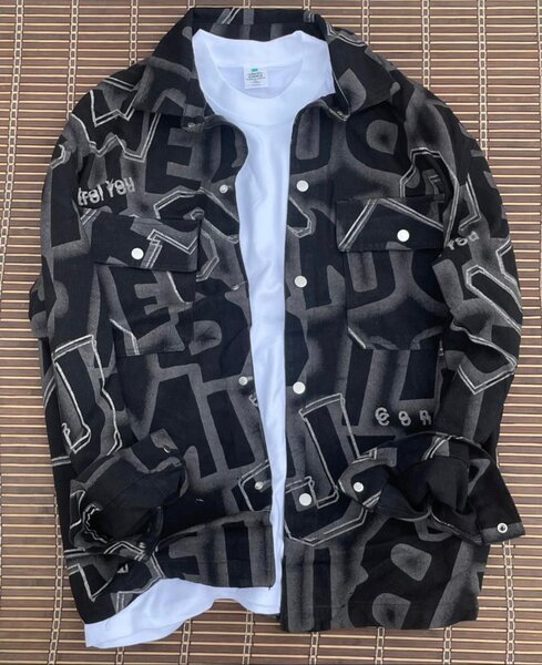 Veste en jean imprimée homme