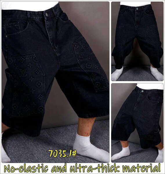 Shorts en jean brodés épais