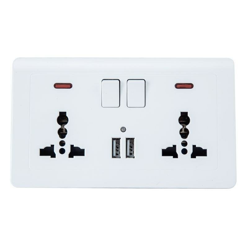 Double socket with USB port