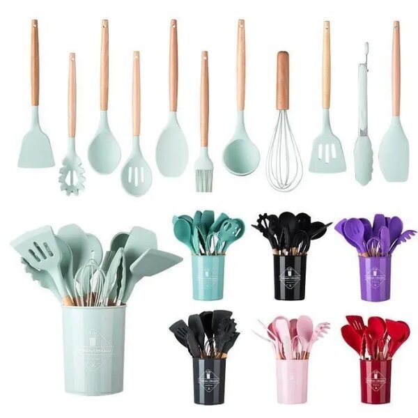 Ensemble d'ustensiles de cuisine colorés