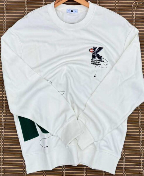 Sweat-shirt blanc homme