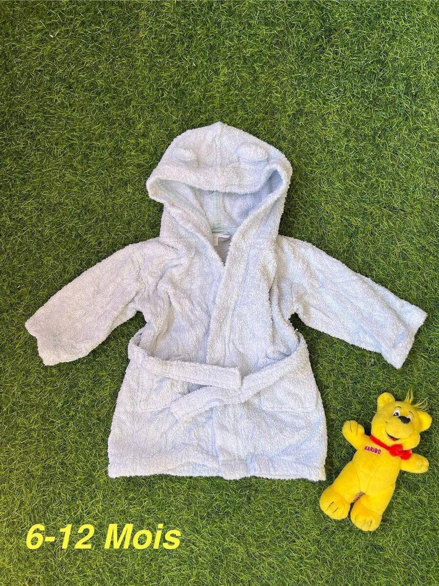 Peignoir bébé doux 6-12 mois
