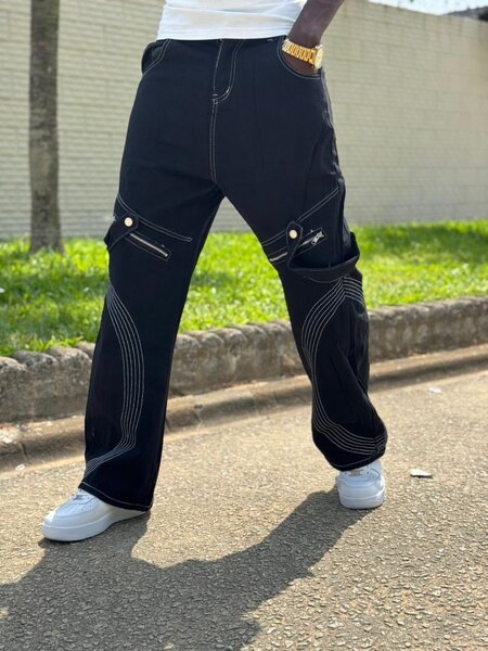 Pantalon cargo noir tendance