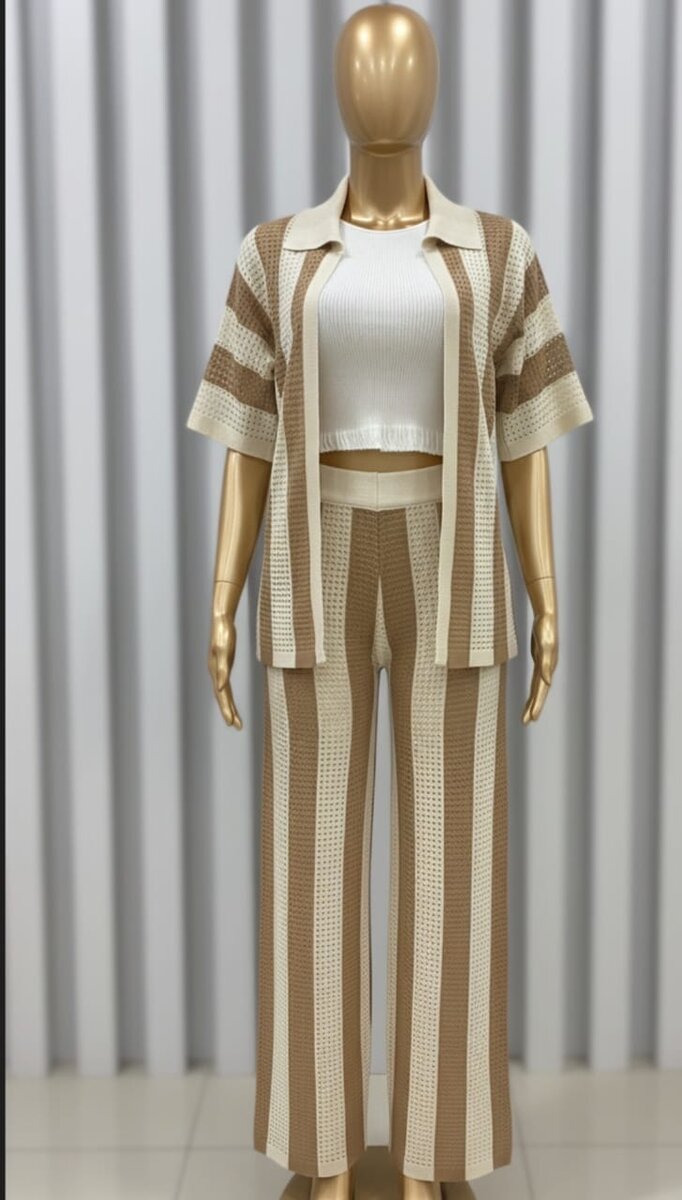 Ensemble tricot à rayures