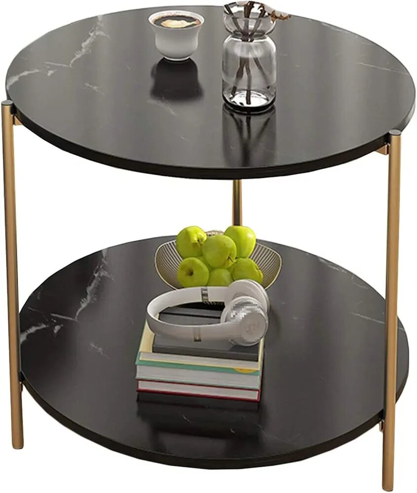 2 tier center coffee table small round side table