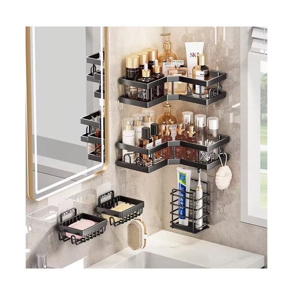 Étagères d'angle de salle de bain