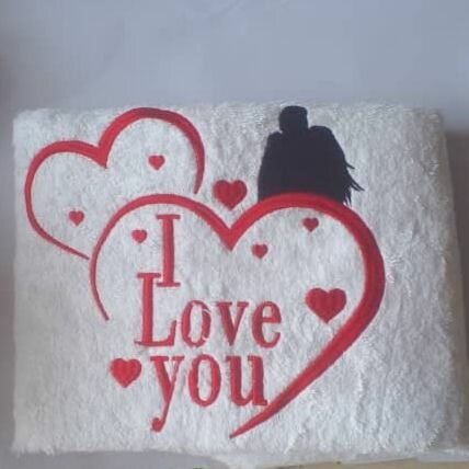 Serviettes Amour Brodées