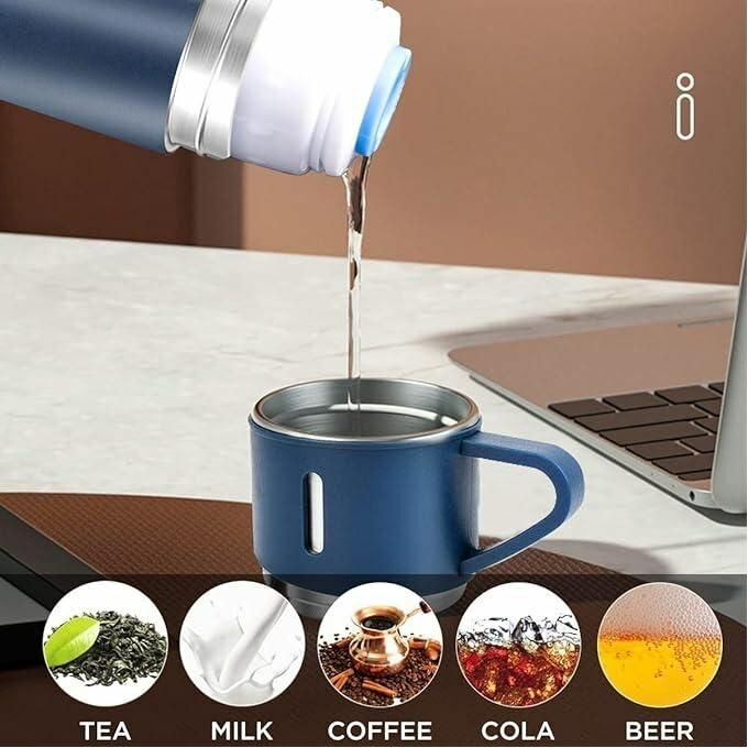 3-in-1 Stainless Steel Vacuum Insulated Flask Set with Coffe