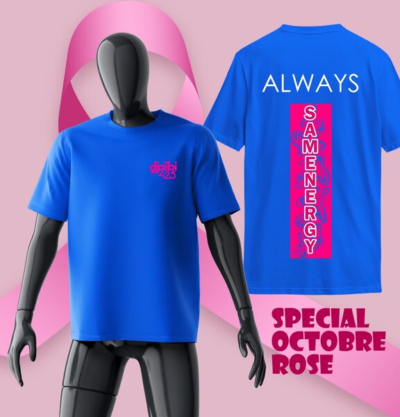 T-shirt Bleu Octobre Rose