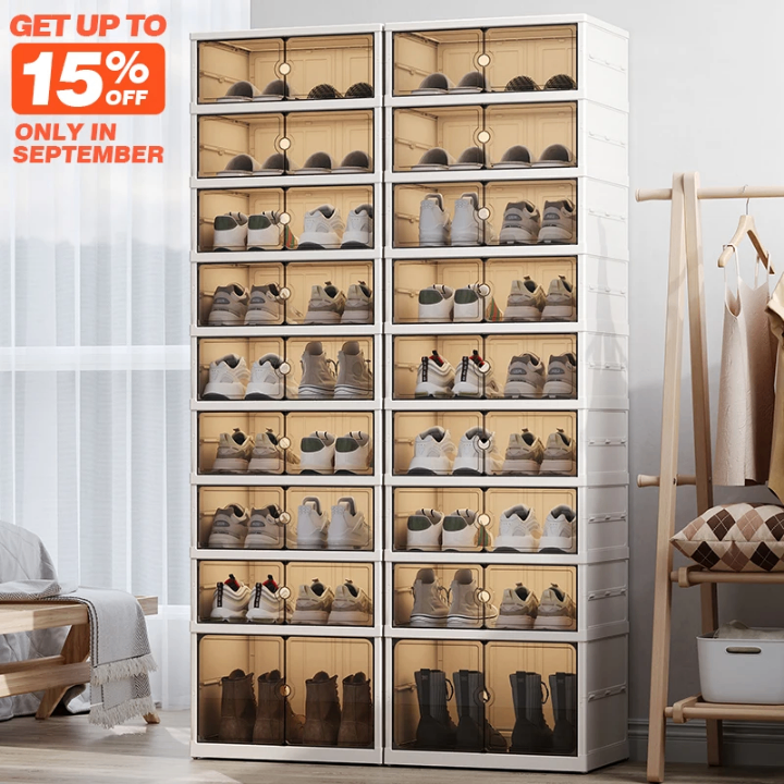 Boîte de rangement chaussures transparente