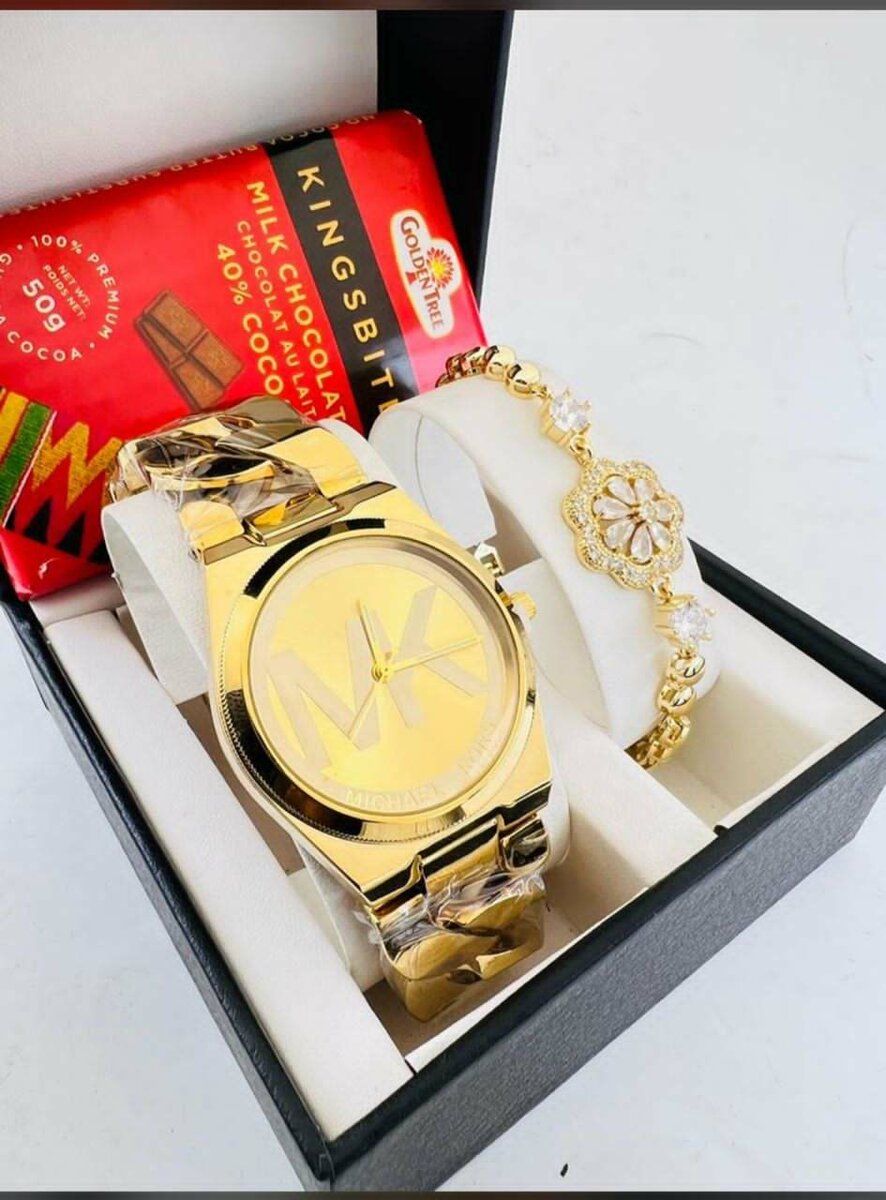 Ladies MK Quality Watch and Bracelet + Chocolate