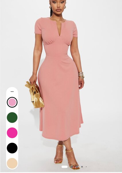 Robe Midi Évasée Élégante