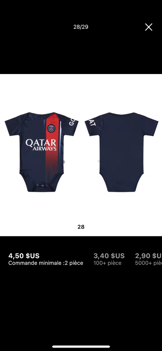 Body bébé PSG