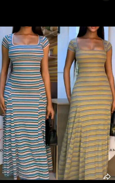 Robe Longue Rayée Élégante