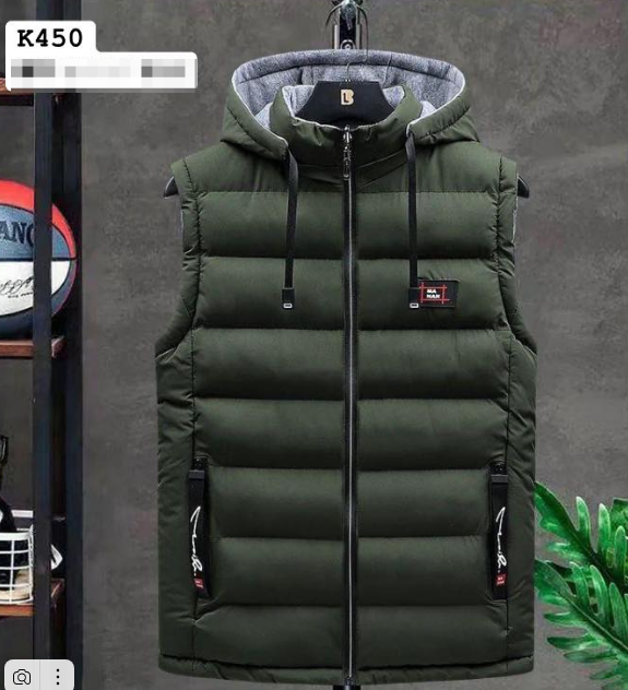 green warm vest stitched