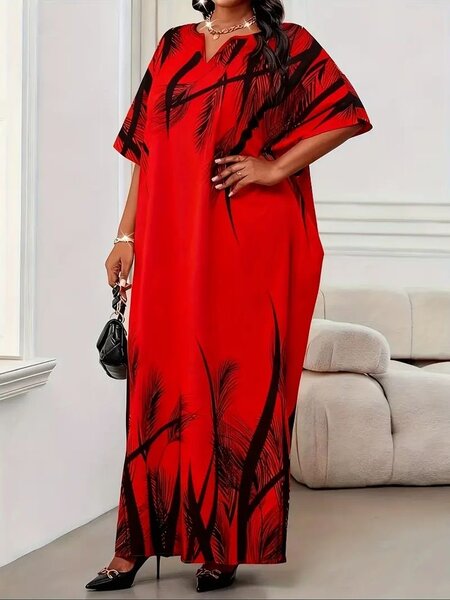 Robe longue fluide imprimée