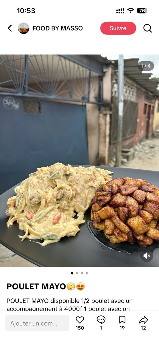 Poulet Mayo + alloco ou attiek