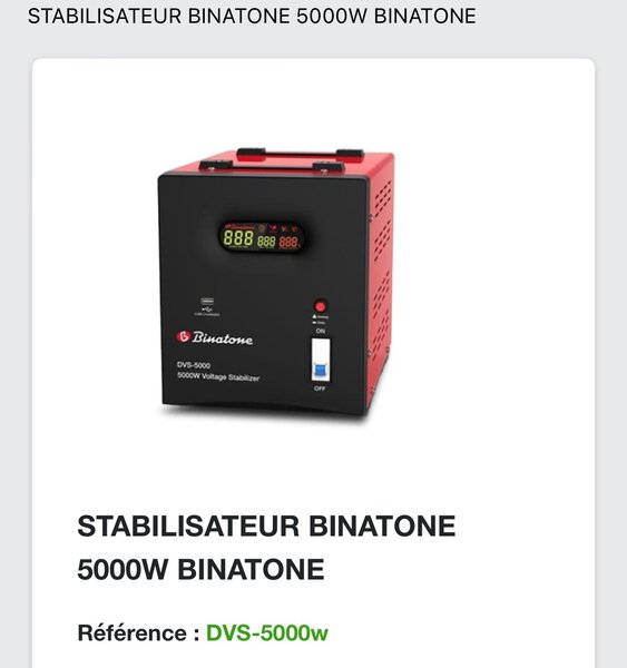 STABILISATEUR BINATONE 5000W BINATONE