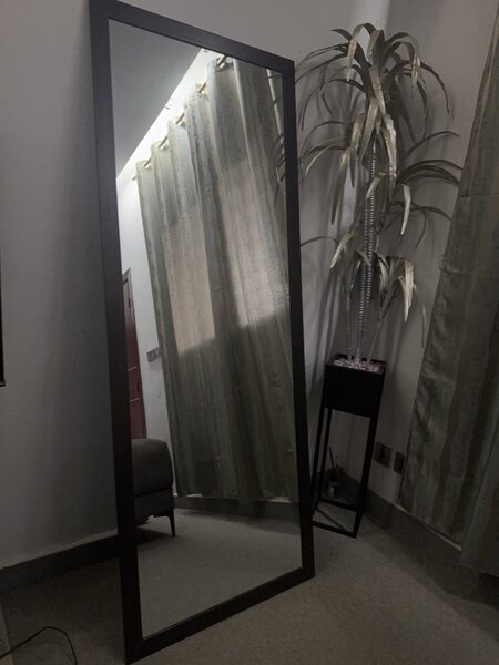 Full-Length Mirror with Black Frame
