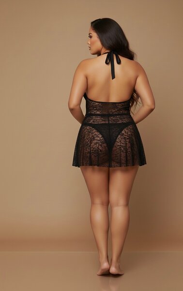 Nuisette en dentelle noire