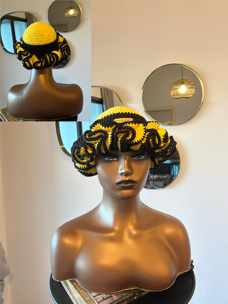 Chapeau crochet bicolore