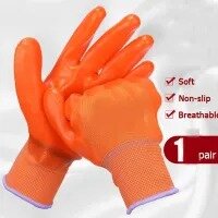 Safety Gloves For Hardware Work Ruber fingers - (two Gloves)