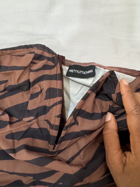 Animal print off shoulder dress