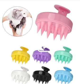 Shampoo Massager Brush Scalp Hair Scrubber with Soft Silicone Bristels For All Type Of Hairs Straight Curly Wet Dry Silicon Bristls