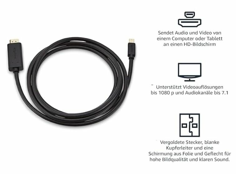 Câble mini-displayport vers HDMI ordinaire