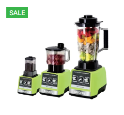 Bardefu 3 IN 1 Heavy Duty Commercial 3L Blender High Powered Professional Smoothie Milkshake Maker – Green