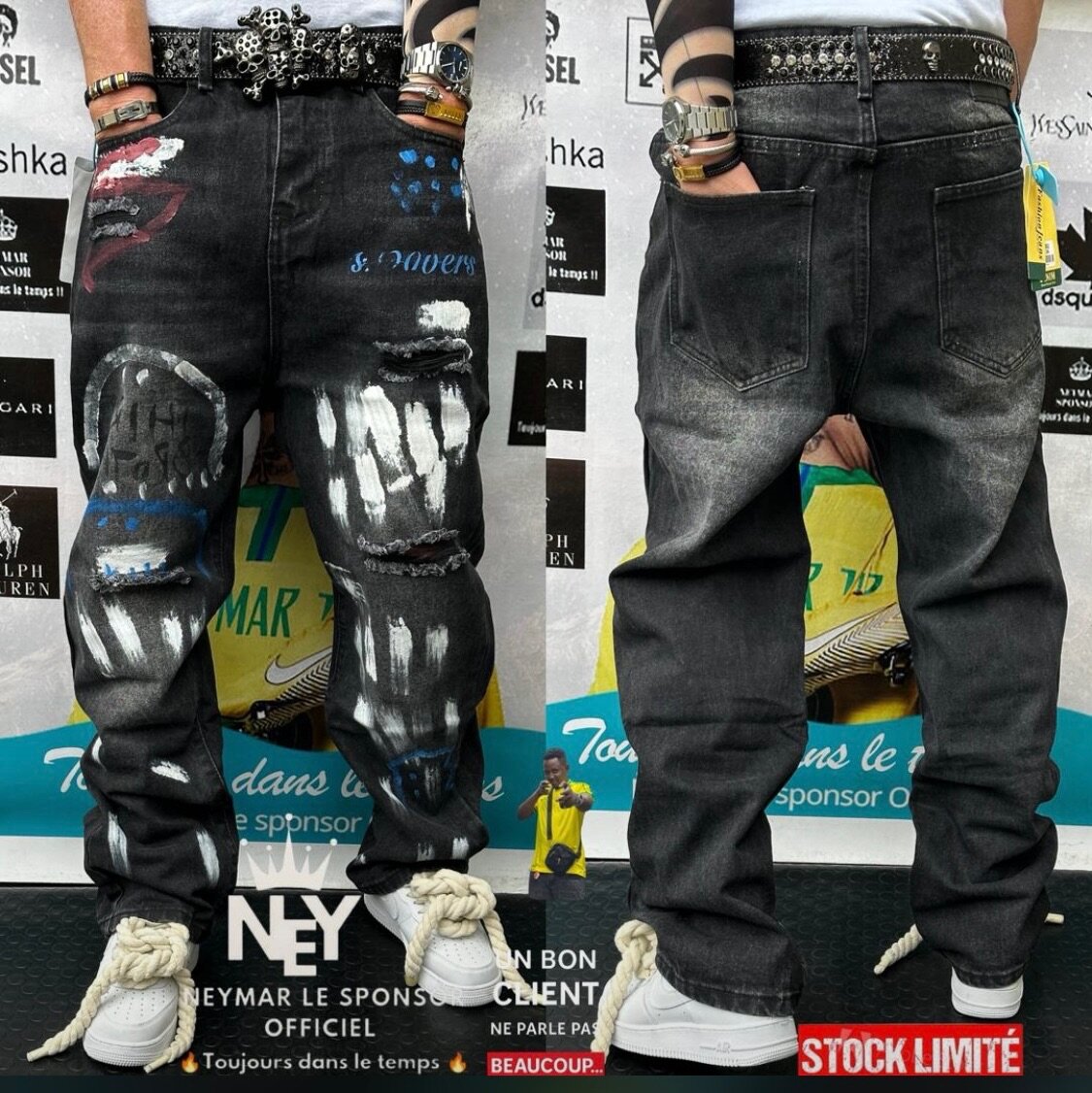 Jean baggy street art homme