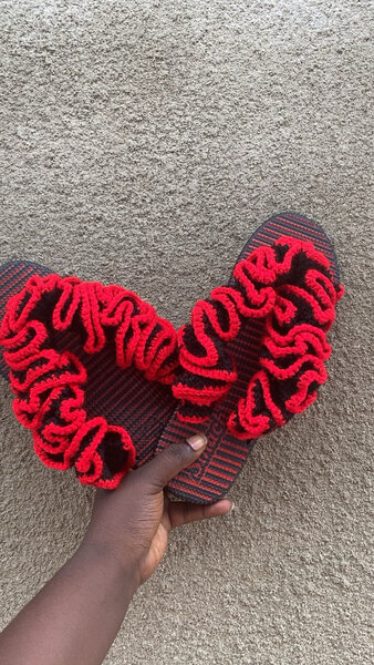 Sandales en crochet colorées