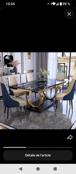 Table à manger de luxe moderne