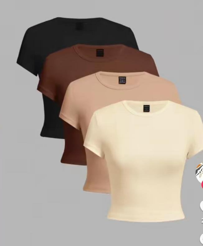 Lot de T-shirts basiques femme