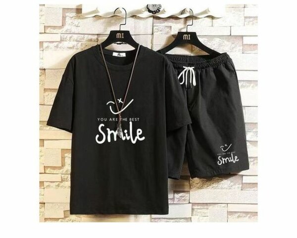 Ensemble T-shirt et Short Noir Sourire