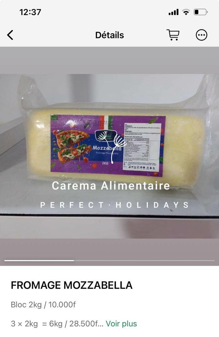 Bloc de Fromage Mozzarella 2kg