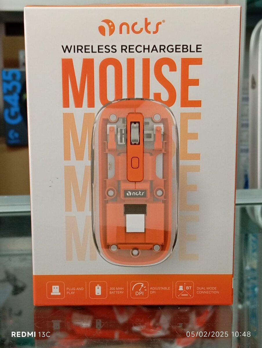 Souris transparente sans fil rechargeable