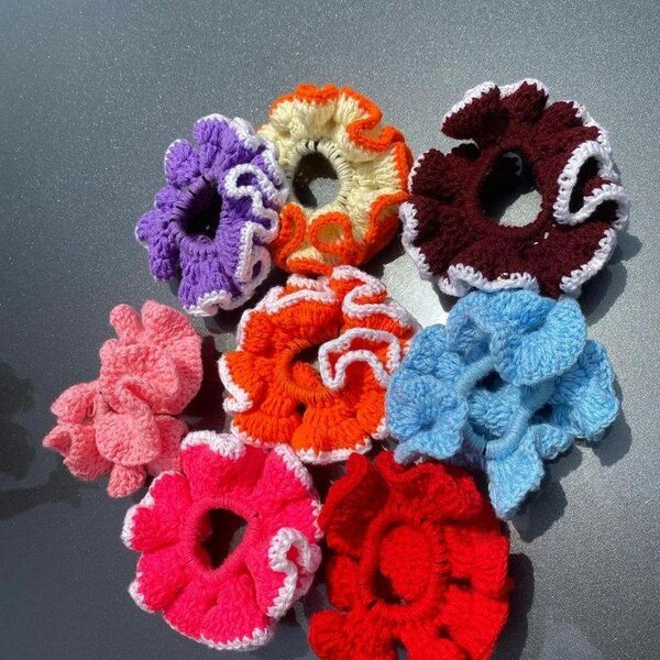 Chouchous en crochet colorés