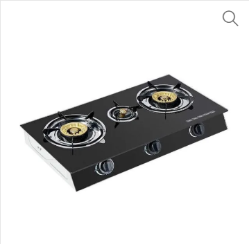 Glass body table top gas stove,3 burner gas cooker,household gas burner