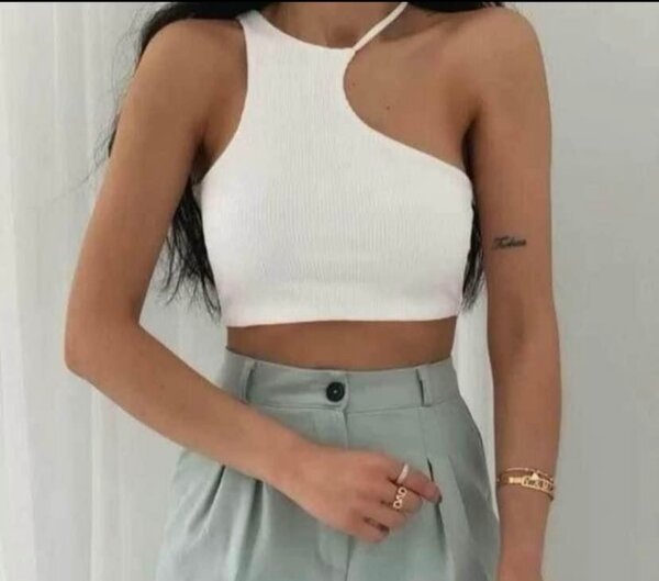 Haut asymétrique beige