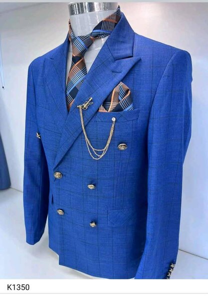 Sky blue Double breasted Suit