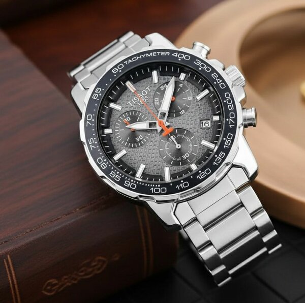 Montre chronographe en acier